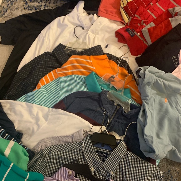 Bundle of 46+ xl & xxl polo RalphLauren &polo style shirts. Some new with tags.